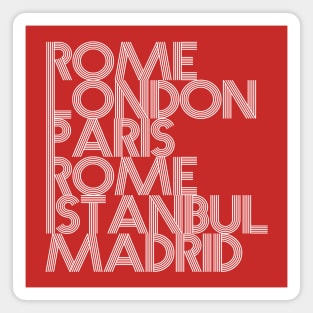 Liverpool European Cup Destinations - Madrid 2019 Magnet